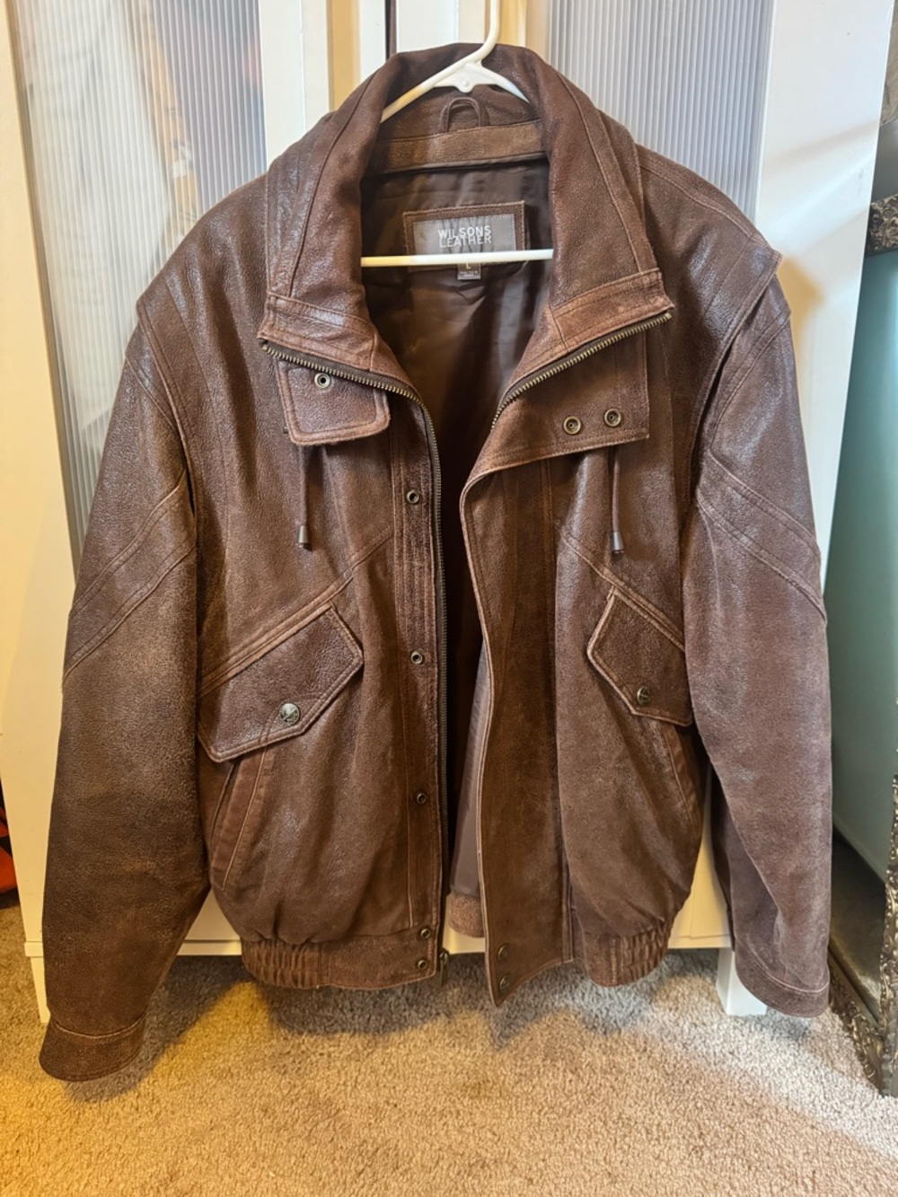 Wilsons Leather Brown Leather Bomber Jacket